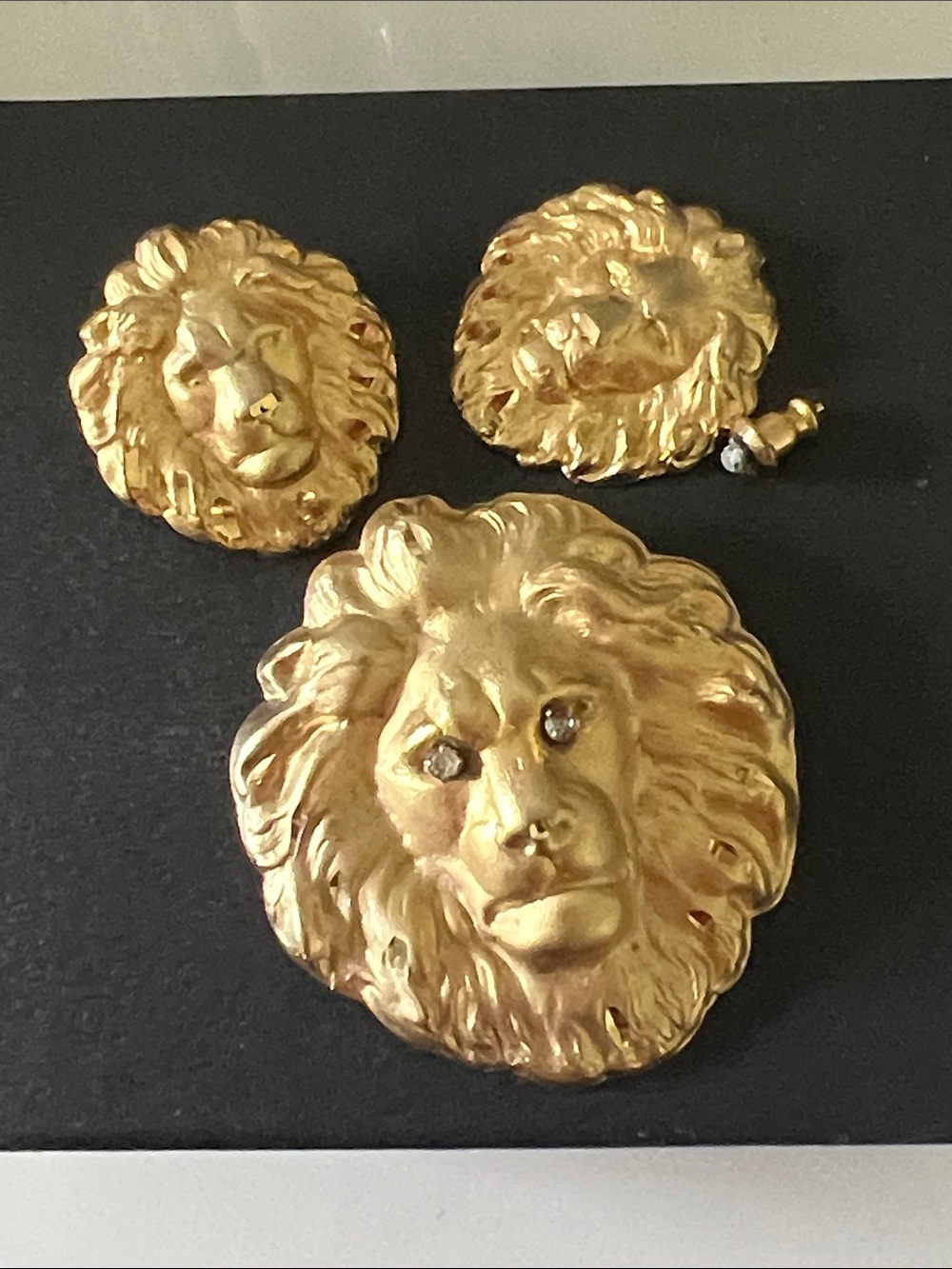 Gold Lion Head Button Set - Decorative Metal Buttons